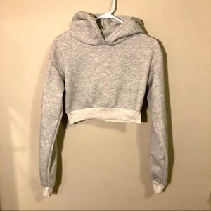Cropped Light Grey Hoodie